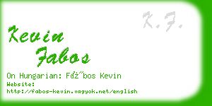 kevin fabos business card